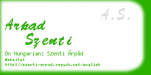 arpad szenti business card